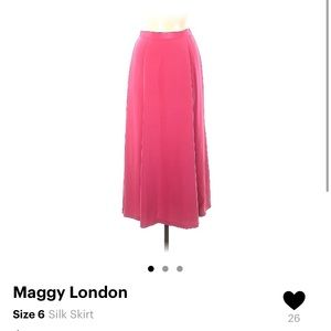 Maggy London Pink Silk Maxi Skirt